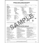 Detailed Drivers Vehicle Inspection Report, CSA Checklist, Tanker, Book Format