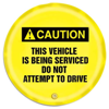 STOPOUT Steering Wheel Cover, Caution This Vehicle is Being Serviced