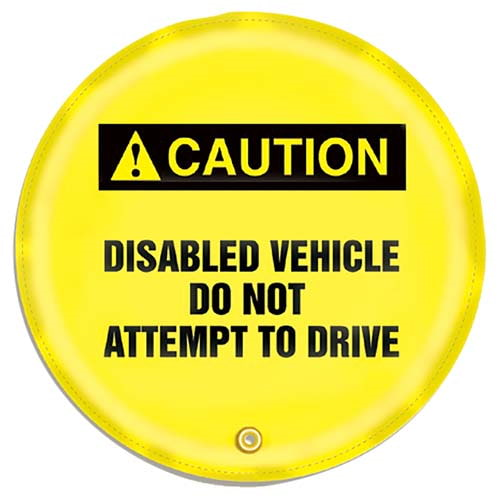 STOPOUT Steering Wheel Cover, Caution Disabled Vehicle Do Not Attempt to Drive, 24"