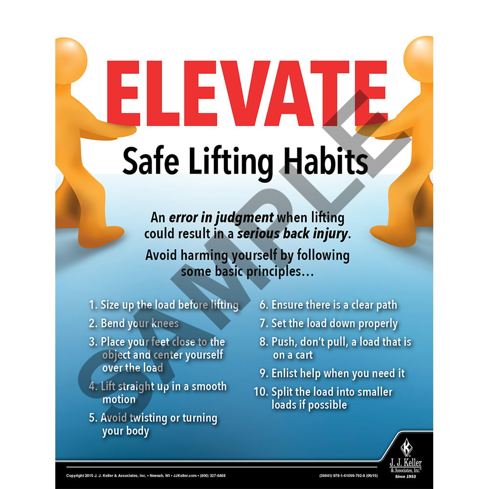 Safe Lifting Habits, Workplace Safety Training Poster