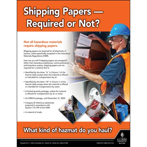 Shipping Papers, Hazmat Transportation Poster