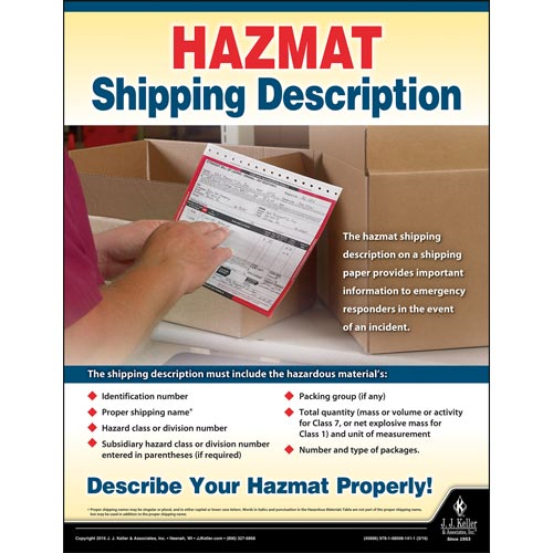 Hazmat Shipping Description, Hazmat Transportation Poster