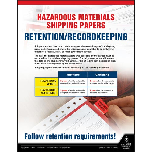Hazardous Materials Shipping Papers, Hazmat Transportation Poster