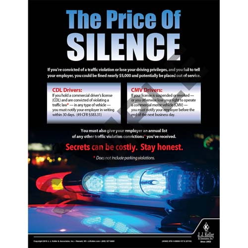 The Price Of Silence, Motor Carrier Safety Poster