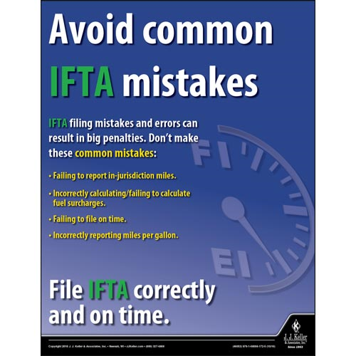 Avoid Common IFTA Mistakes, Motor Carrier Safety Poster