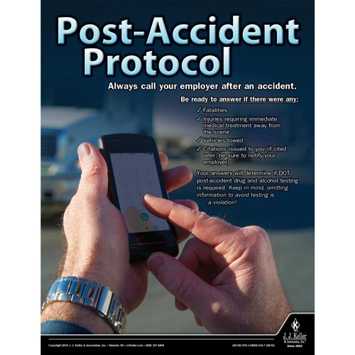 Post Accident Protocol, Transportation Safety Risk Poster