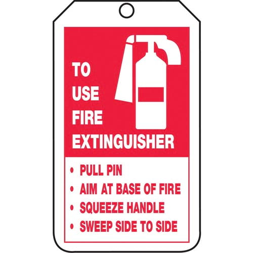 To Use Fire Extinguisher, Safety Tag