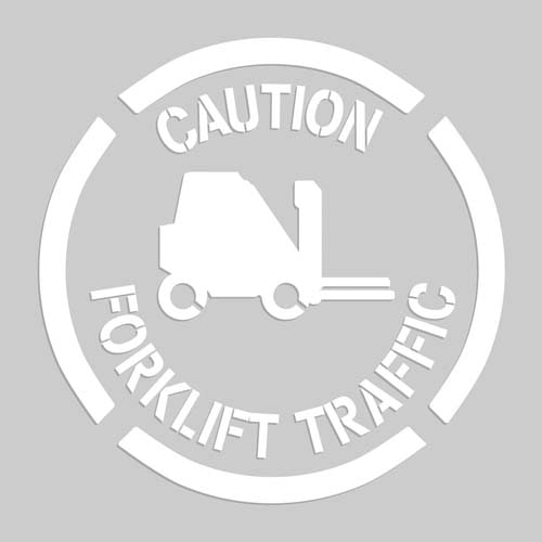 Caution, Forklift Traffic, Floor Stencil