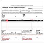 Straight Bill of Lading, Universal Form, 3 Ply, Carbonless