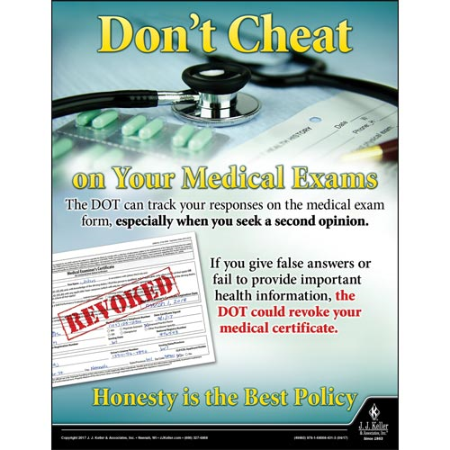 Don't Cheat On Your Medical Exams, Motor Carrier Safety Poster