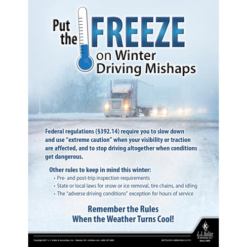 Winter Driving Mishaps, Motor Carrier Safety Poster