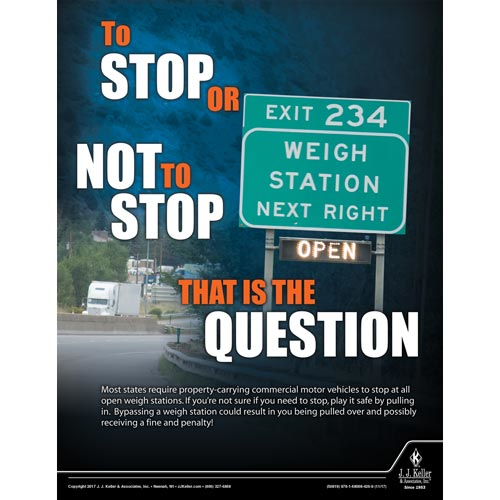 Stop or Not To Stop, Motor Carrier Safety Poster