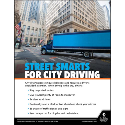 Street Smarts For City Driving, Driver Awareness Safety Poster