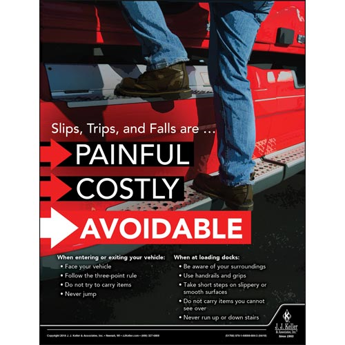 Slips, Trips and Falls, Transportation Safety Poster