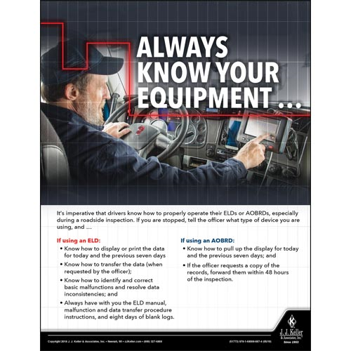 Always Know Your Equipment, Driver Awareness Safety Poster