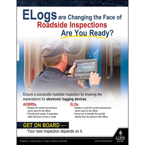 Elogs and Roadside Inspections, Transport Safety Risk Poster