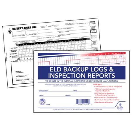 ELD BackUp Log Book, DVIR, 2-Part, Recap