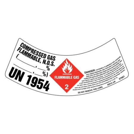 1954 Compressed Gas Flammable NOS Shoulder Label