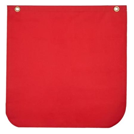 Warning Flag, Red Solid Poly Cotton Twill, Grommets