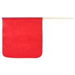 Warning Flag, Red Solid Poly Cotton Twill, Dowel