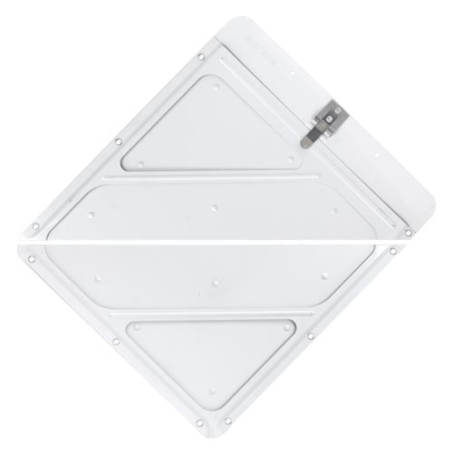 Rivetless Split White Aluminum Placard Holder, Back Plate