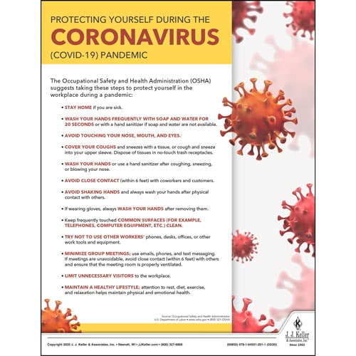 Protecting Yourself During Coronavirus COVID-19 OSHA Safety Poster