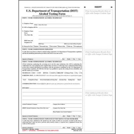 DOT Alcohol Testing Form