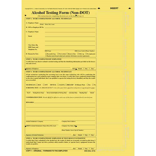 Alcohol Testing Form - Non DOT Format