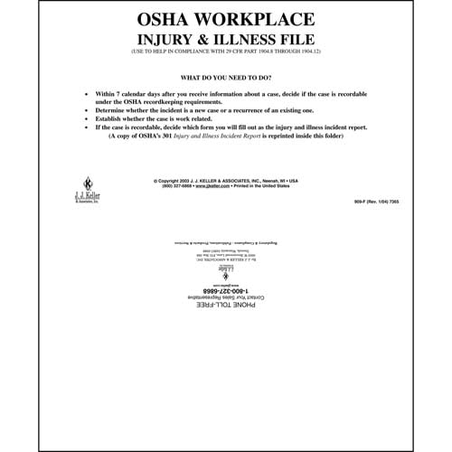 Workplace Injury & Illness File Folder