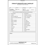 Forklift Operator Daily Checklist, Book Format, Carbonless