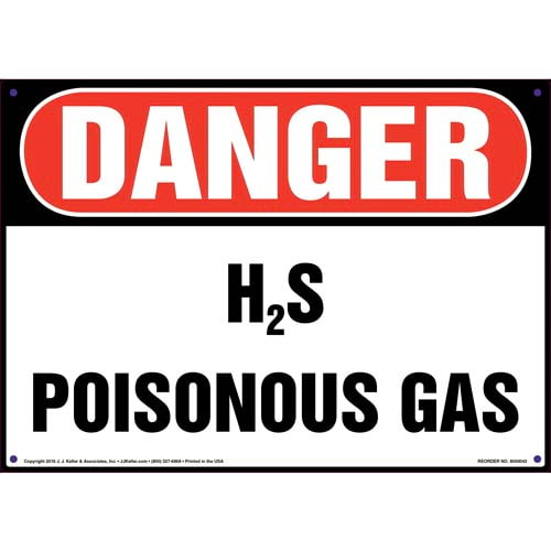 Danger, H2S Poisonous Gas Sign