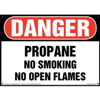 Danger, Propane No Smoking No Open Flames Sign