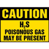 Caution, H2S Poisonous Gas May Be Present Sign