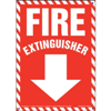Fire Extinguisher Sign, Striped Border