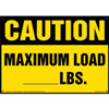 Caution, Maximum Load Decal