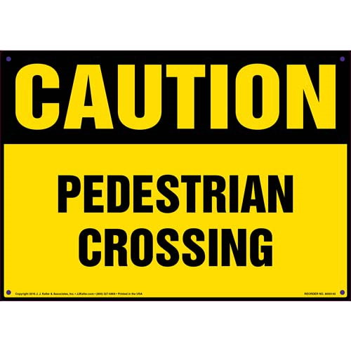 Caution, Pedestrian Crossing Sign