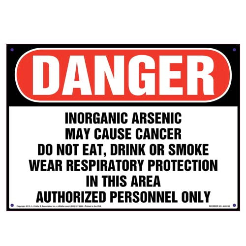 Danger, Inorganic Arsenic, Authorized Personnel Only Sign