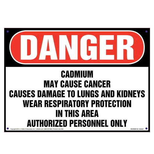 Danger, Cadmium, Authorized Personnel Only Sign