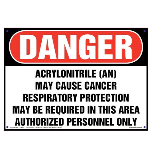 Danger, Acrylonitrile, Authorized Personnel Only Sign