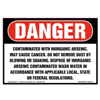 Danger, Contaminated With Inorganic Arsenic Label