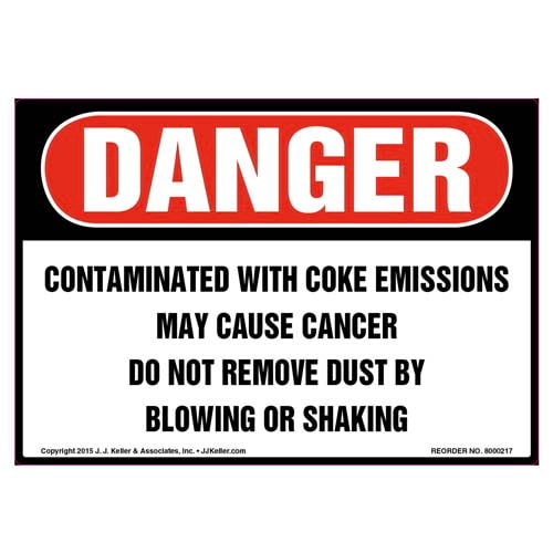 Danger, Contaminated With Coke Emissions Label