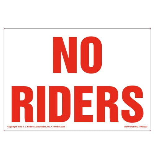 No Riders Decal