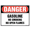 Danger, Gasoline, No Smoking or Open Flames Sign