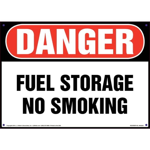 Danger, Fuel Storage, No Smoking Sign