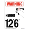Warning, Vehicle Height 12' 6" Decal