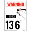 Warning, Vehicle Height 13' 6" Decal