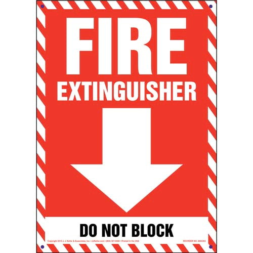 Fire Extinguisher, Do Not Block Sign