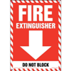 Fire Extinguisher, Do Not Block Sign