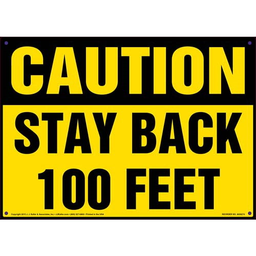 Caution, Stay Back 100 Feet Decal