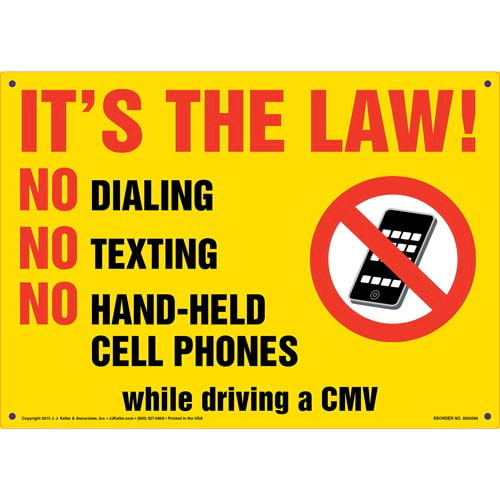 It's The Law, No Dialing, Texting, Hand-Held Cell Phones Decal